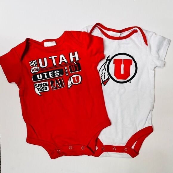 Russell Utah Utes Bodysuits Sz 6-9m EUC - Picture 1 of 11